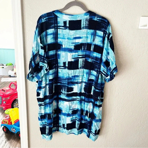 Natori Sleep Shirt Women's Large Glaze Dynasty Blue Abstract Print Lounge - Picture 2 of 9